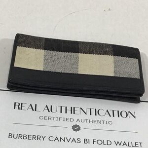 Women’s Burberry Bi-fold Slim Black and White Checkered Wallet